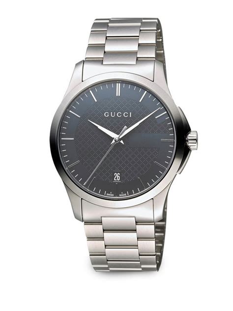 gucci watch men's stainless steel|Gucci quartz watch stainless steel.